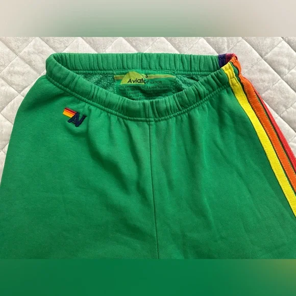 Kelly Green 5 Stripe Sweatpants